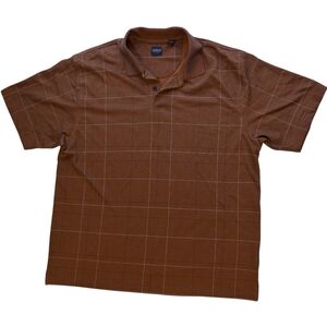Arrow Brown Windowpane Plaid Polo Shirt | Men’s Classic Modern Preppy Golf Style